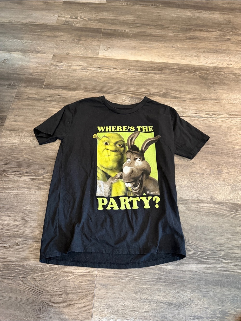 Shrek Where's The Party?' Black Graphic Tee